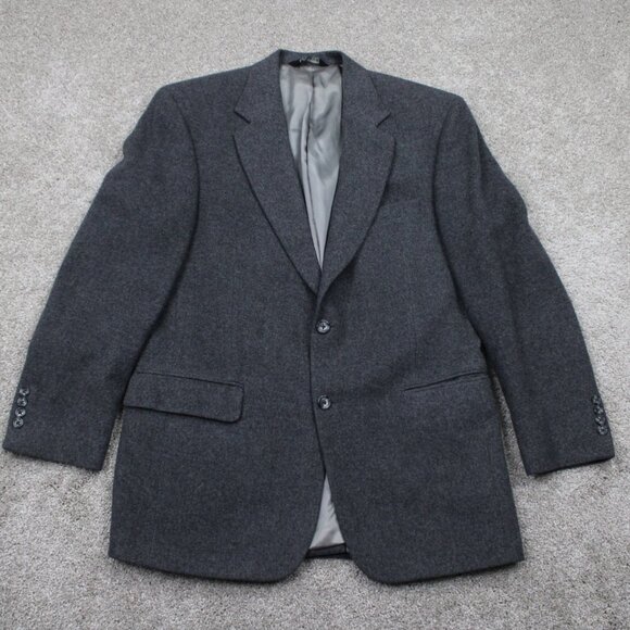 Jos. A. Bank Gordon Blazer Men 40 Regular Gray 100% Camel 2 Button Sports Jacket - Picture 1 of 15